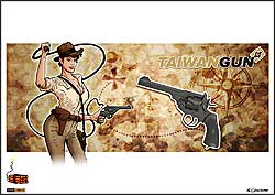 ilustracja reklamowa - Indiana Jones girl with pistol