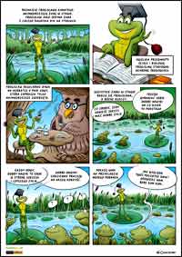 ekologiczne, edu komiksy dla dzieci z eko żabką od KumamGre