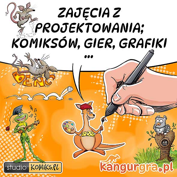 grafika komiksowa warsztaty kreatywne z tworzenia komiks�w i gier planszowych od studiokomiks.pl i KangurGra.pl