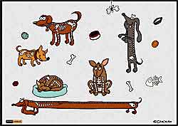 ilustracja z sympatycznymi psami