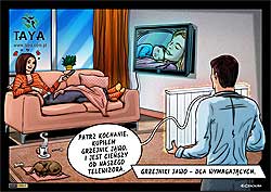 satyryczna ilustracja reklamowa