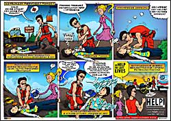 komiks reklamowy - komiksowa instrukcja pierwszej pomocy