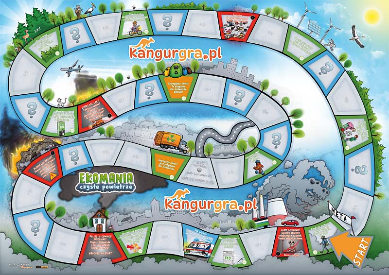 edukacyjna, eko gra planszowa XXL dla dzieci - EKOMANIA czyste powietrze