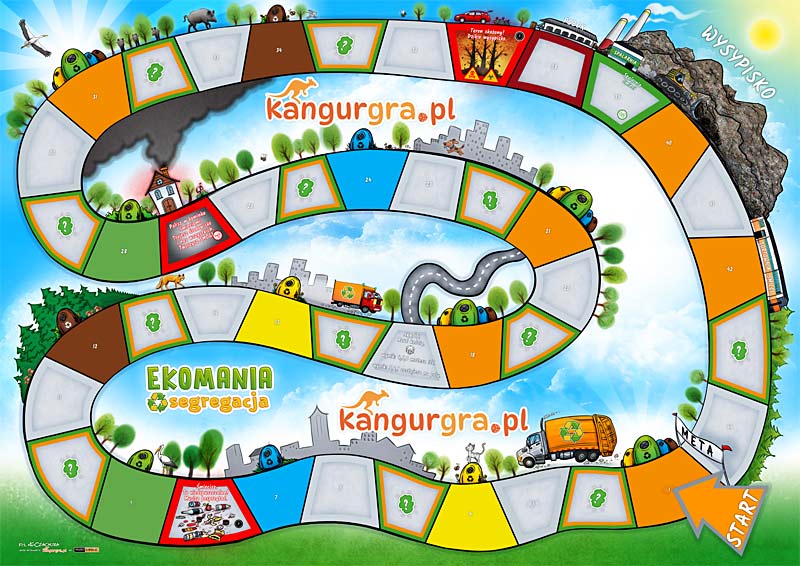 edukacyjna gra planszowa XXL dla dzieci - EKOMANIA segregacja