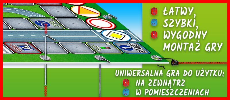 edukacyjna gra planszowa XXL dla dzieci - Bezpieczni na drodze, na rowerach