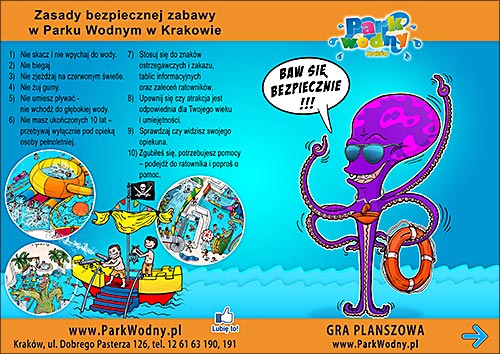 reklamowa gra planszowa dla Aquaparku Wodnego w Krakowie