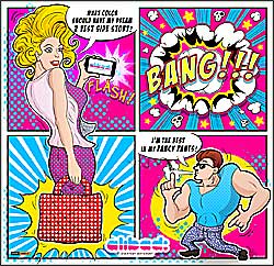 kolorowa i komiskowa grafika pop art