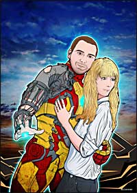 Ilustracja plakat pop art - Iron man