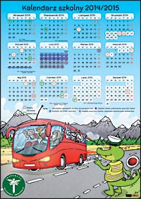 kalendarz szkolny z krokodylkiem Tirkiem zaprojektowany dla GITD