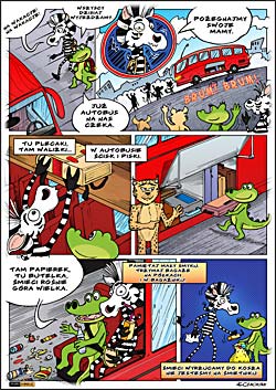 komiks edukacyjny z krokodylkiem Tirkiem zaprojektowany dla GITD