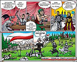 komiks reklamowy, patriotyczny o bitwie pod Grunwaldem